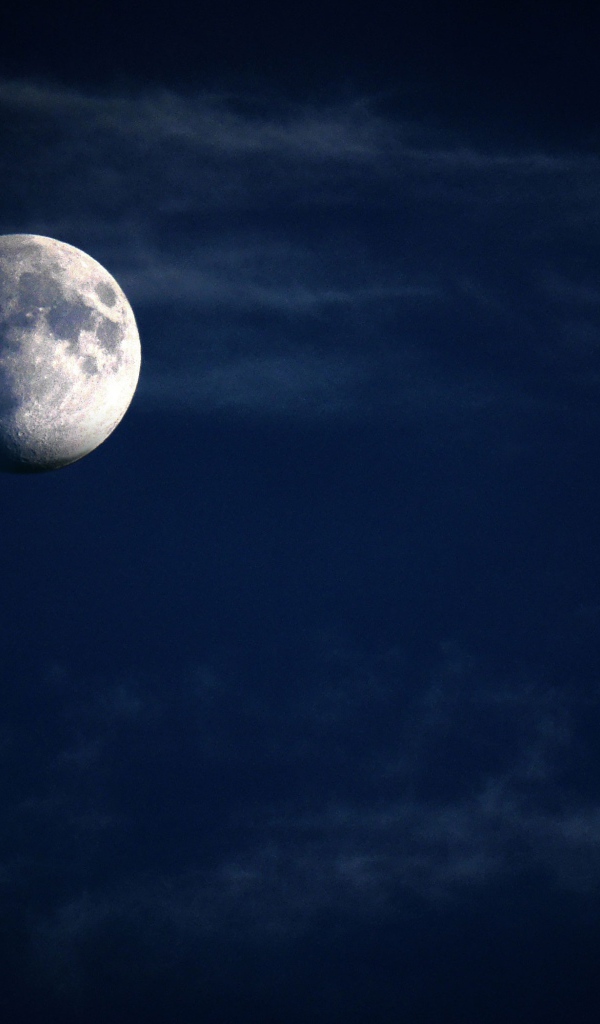 Большая холодная луна в небе