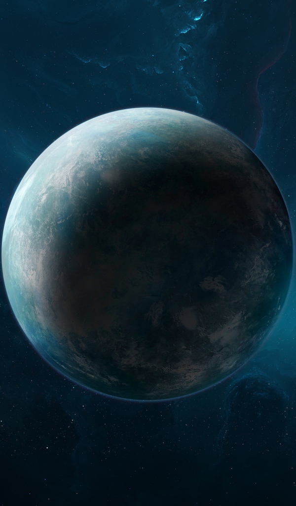 Большая планета Земля в голубом космосе 