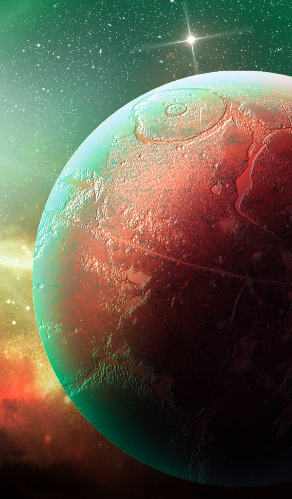 Большая планета в космосе яркими звездами