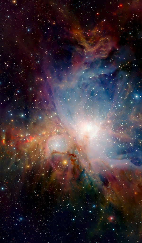 Разноцветный млечный путь в ночном звездном небе