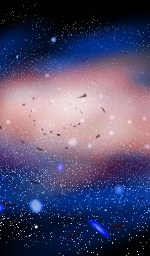 Спиральная неоновая галактика на черном фоне