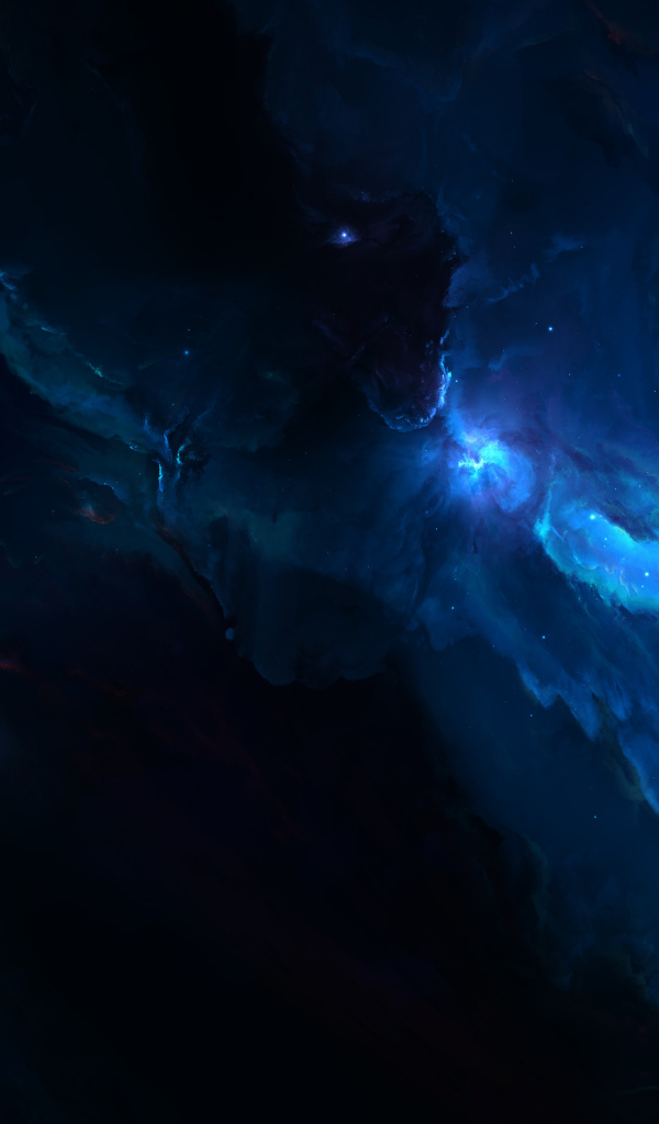 Звезды в синем туманном космосе 