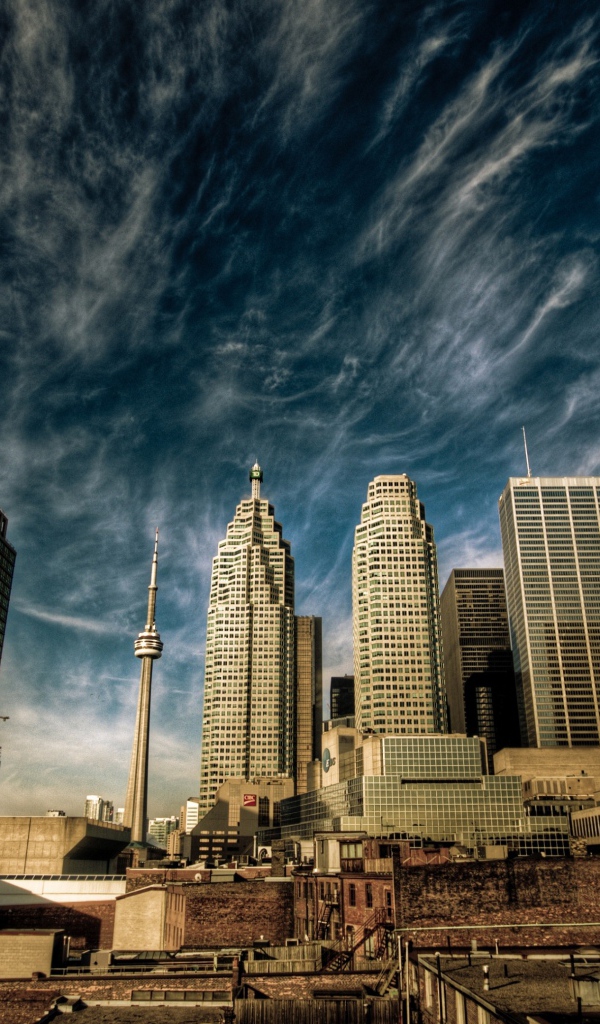 Небоскребы Торонто под красивым небом, Канада