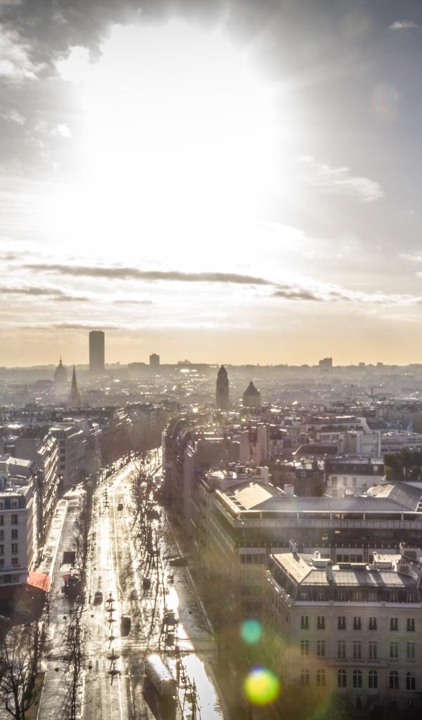 Вид на красивый город Париж на рассвете 