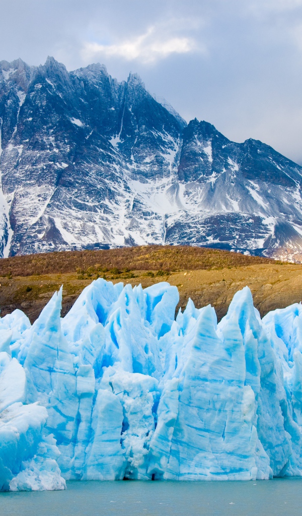Голубой ледник у горы Патагония, Чили 