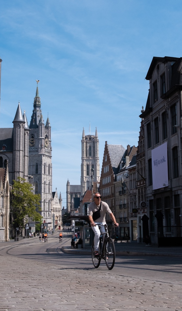 Дома в готическом стиле в городе Гент, Бельгия