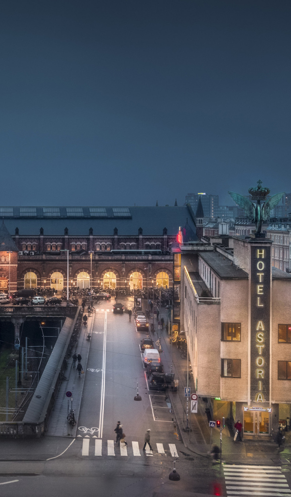 Вид на ночной Копенгаген, Дания