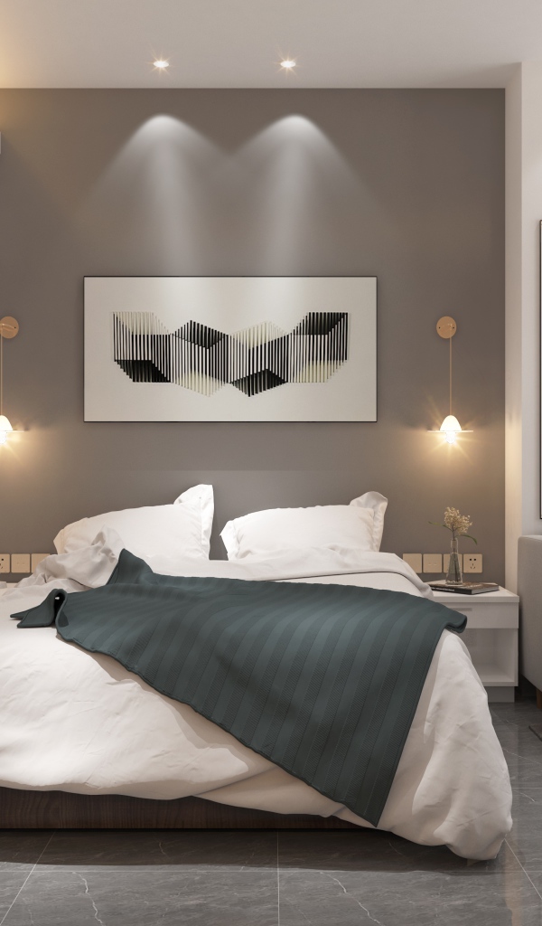 Красивая спальня с гостиной в стиле модерн