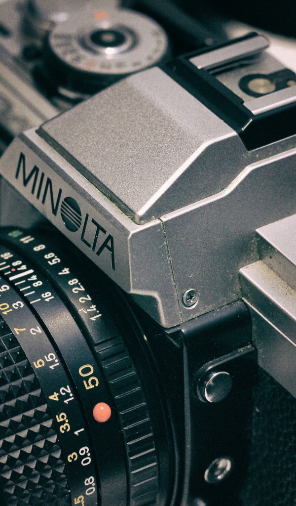 Старый фотоаппарат MINOLTA крупным планом 