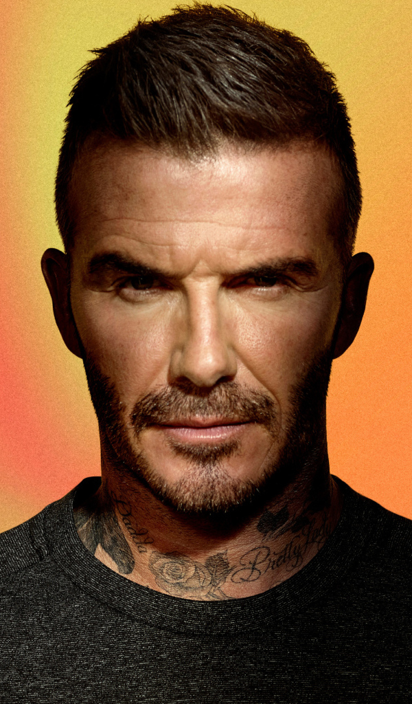 Футболист Дэвид Бекхэм крупным планом