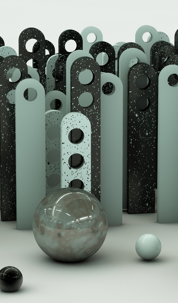 Шары 3д и железные планки 