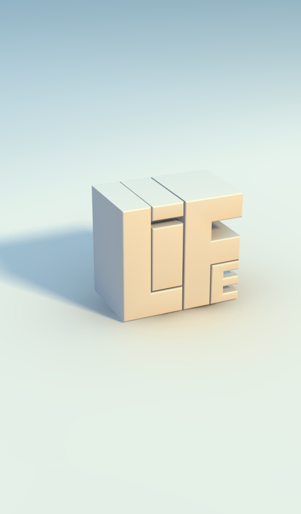 Белая геометрическая фигура 3д на голубом фоне