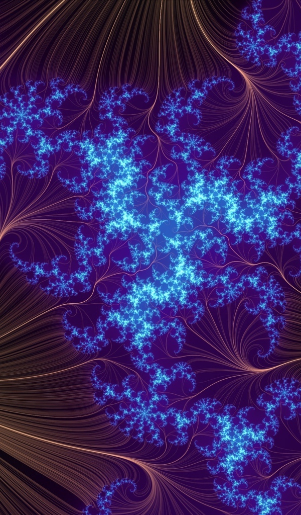 Абстрактный неоновый рисунок с коричневыми вставками 