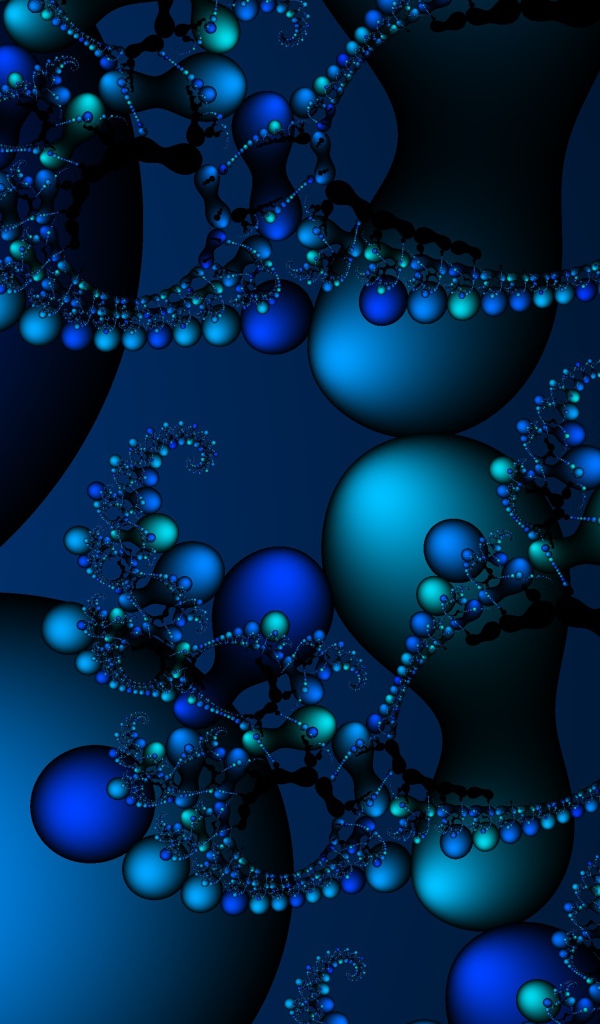Шары разного размера в фрактальном рисунке