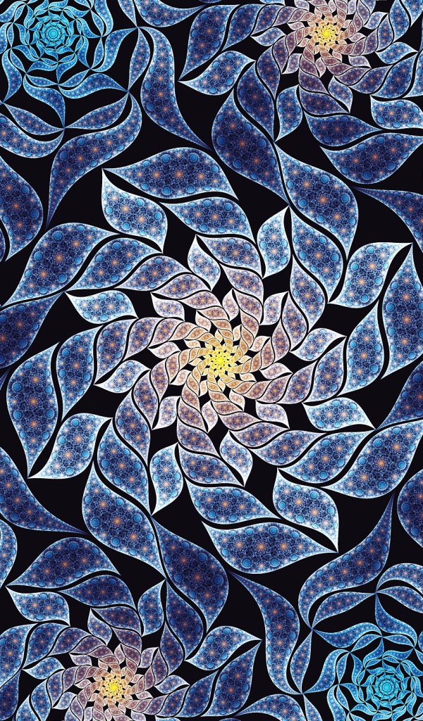 Красивый синий цветок мандала крупным планом