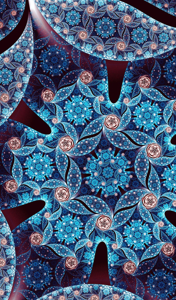 Красивый фрактальный цветок с длинными лепестками 