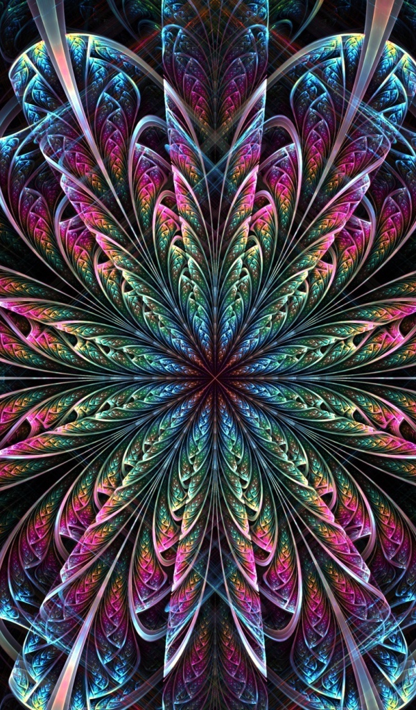 Красивый фрактальный волнистый цветок 