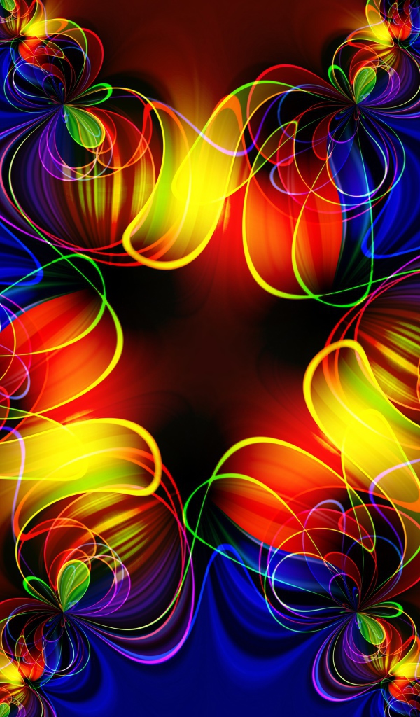 Красивый разноцветный симметричный цветок