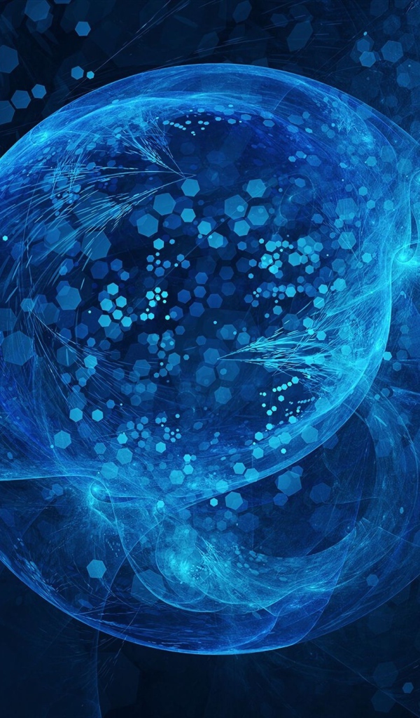 Красивый неоновый шар на блестящем фоне