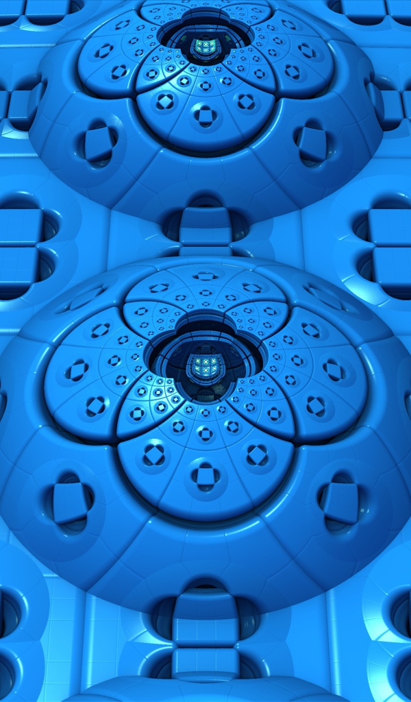 Голубые фрактальные цветочные узоры