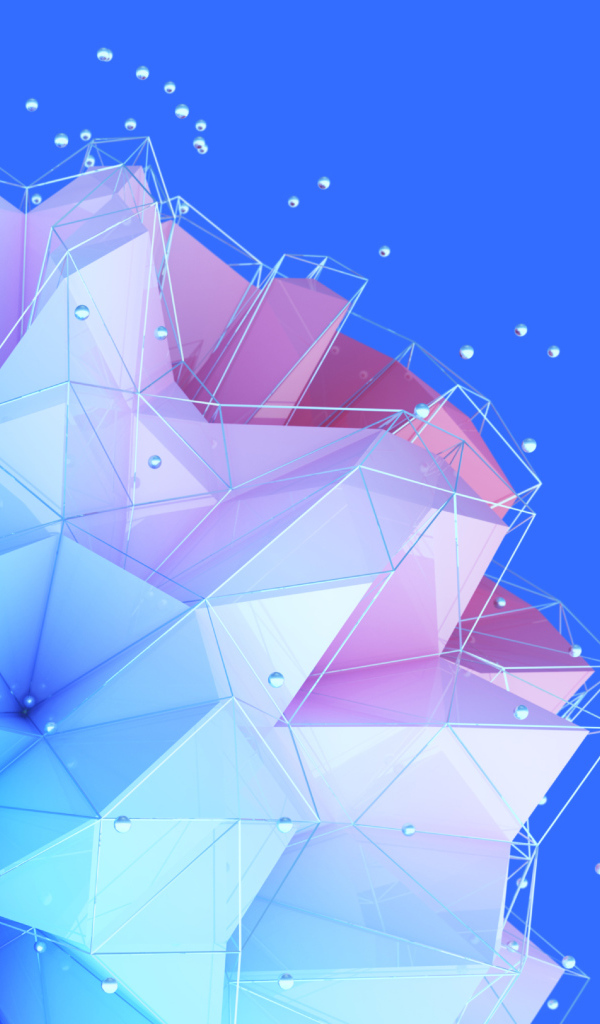 Голубой геометрический цветок на синем фоне 