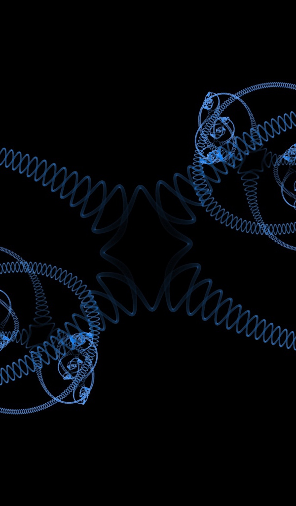 Голубые спирали на черном фоне