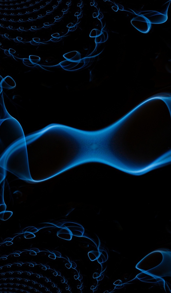 Синий волнистый дым на черном фоне