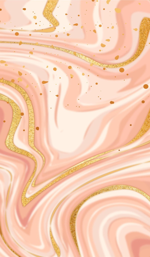 Размытые волны  розовой, белой и золотой  краски 