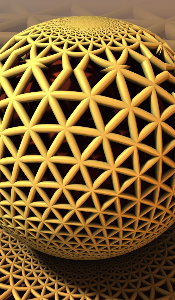 Сложная фрактальная сфера 3д графика