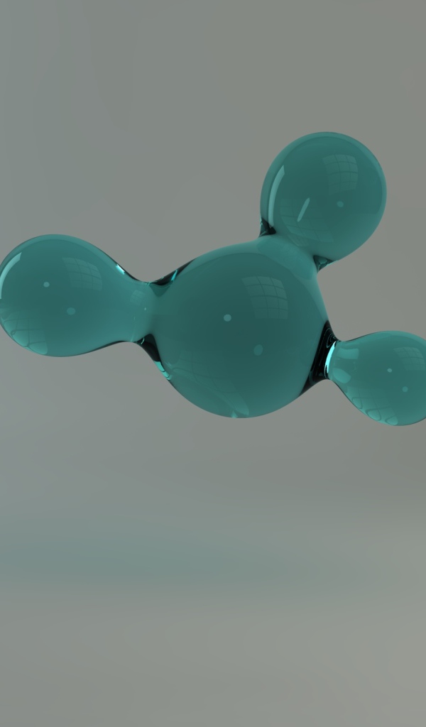 Фигурная голубая кристальная масса на сером фоне