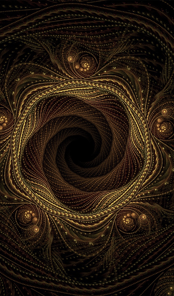 Точечный фрактальный рисунок на черном фоне