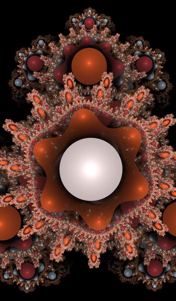 Фрактальный узор на черном фоне 