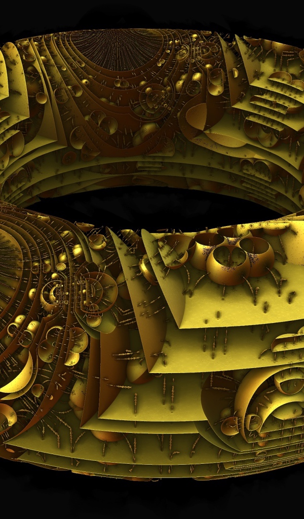 Фрактальное кольцо на черном фоне