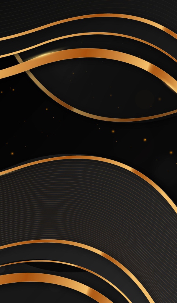 Золотые волны на черном фоне 