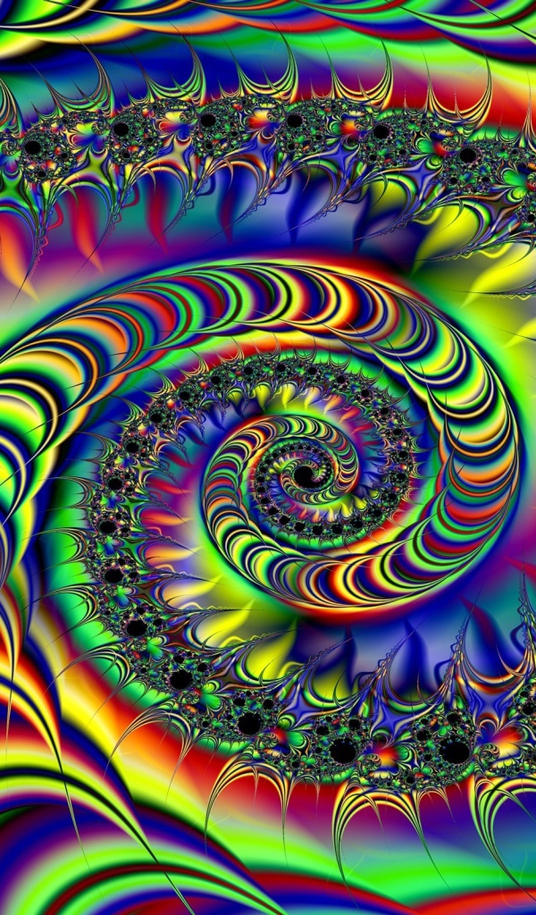 Multicolored abstract fractal spiral