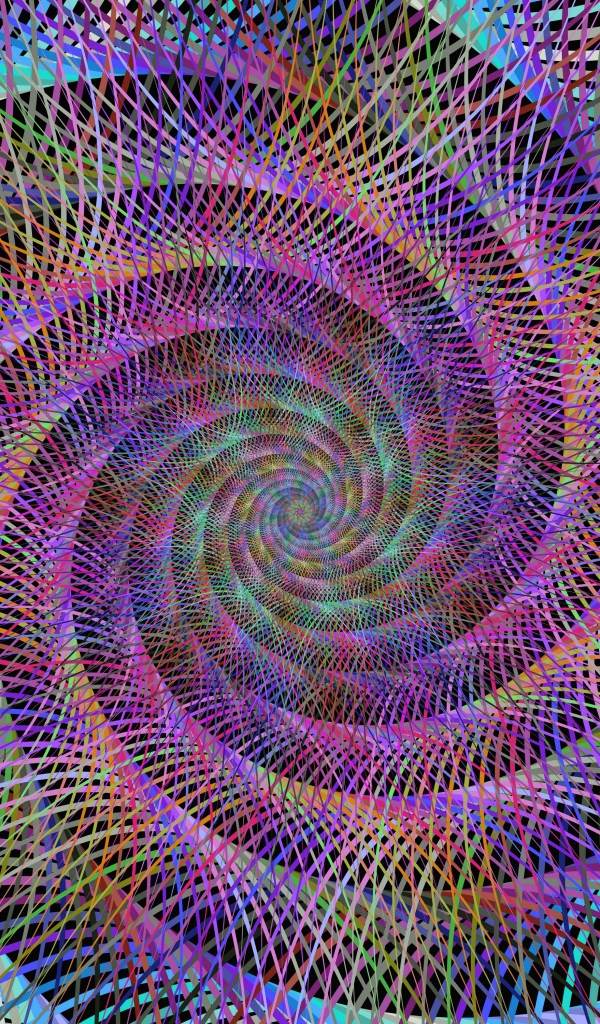 Разноцветный спиральный фрактальный рисунок