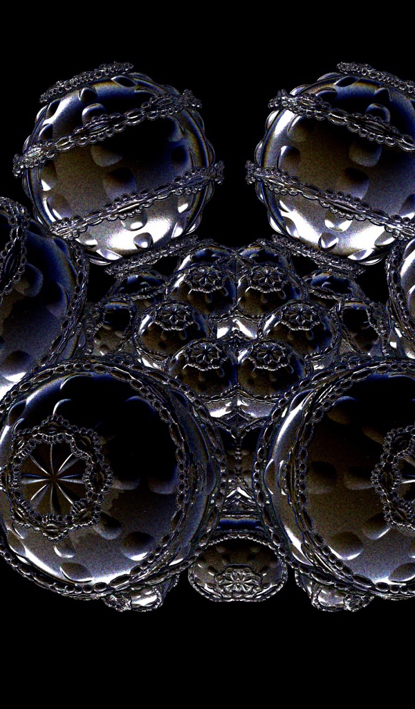 Необычный дизайнерский цветок на черном фоне, фрактал