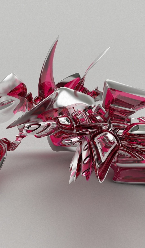 Необычный красный фрагмент на сером фоне