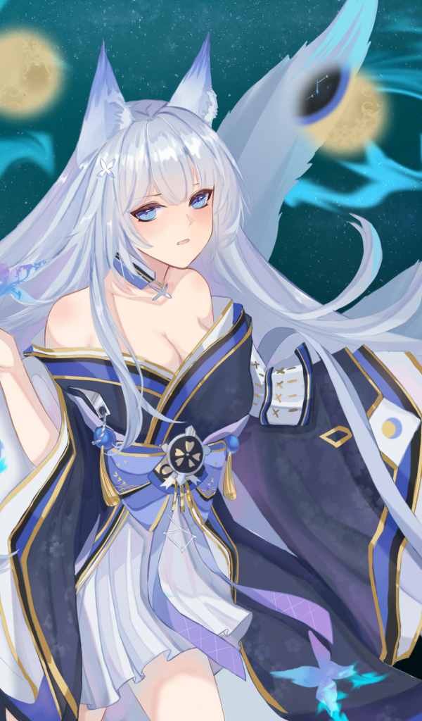 Девушка аниме Azur Lane с длинными волосами