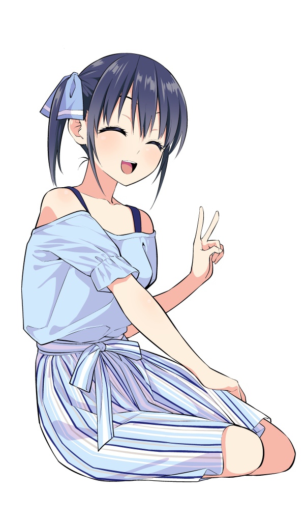 Персонаж Nagisa Minase аниме  Kanojo mo Kanojo на белом фоне