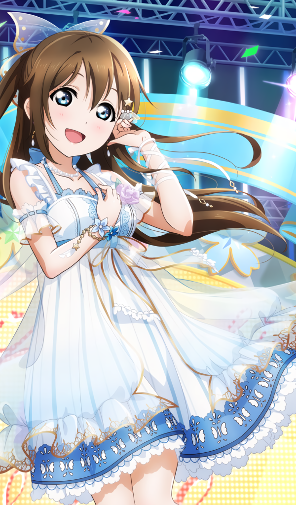 Девушка в красивом платье аниме Живая Любовь!