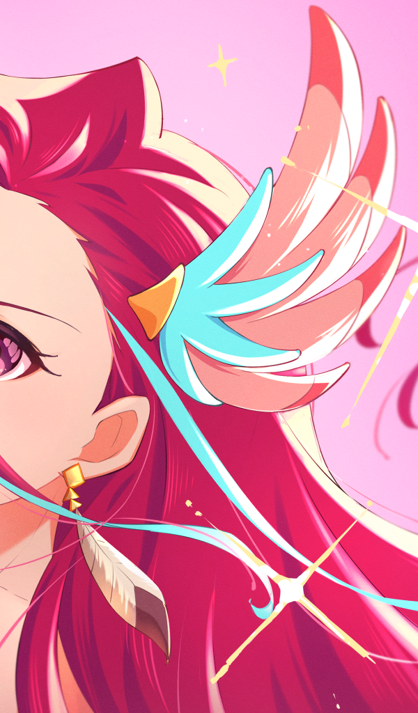 Девушка с длинными розовыми волосами аниме  Pretty Cure!