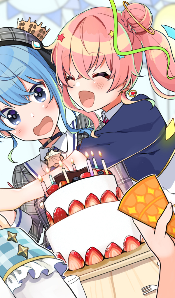 Девушки отмечают день рождения аниме  Виртуальный Ютубер