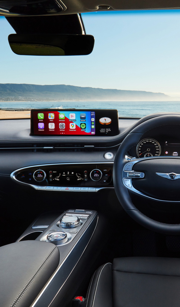 Черный салон автомобиля Genesis GV70 2.5T 2021 года