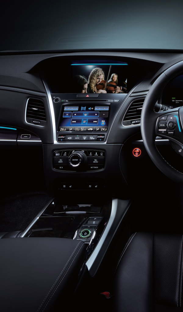 Черный кожаный салон автомобиля Honda Legend EX, 2021 года