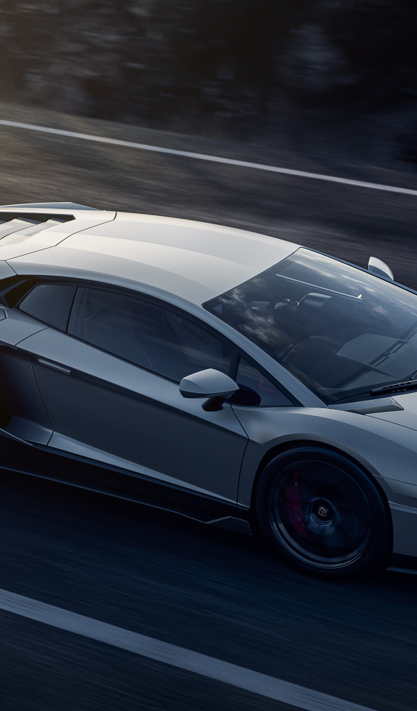 Вид сверху на автомобиль Lamborghini Aventador LP 780-4 Ultimate 2021 года