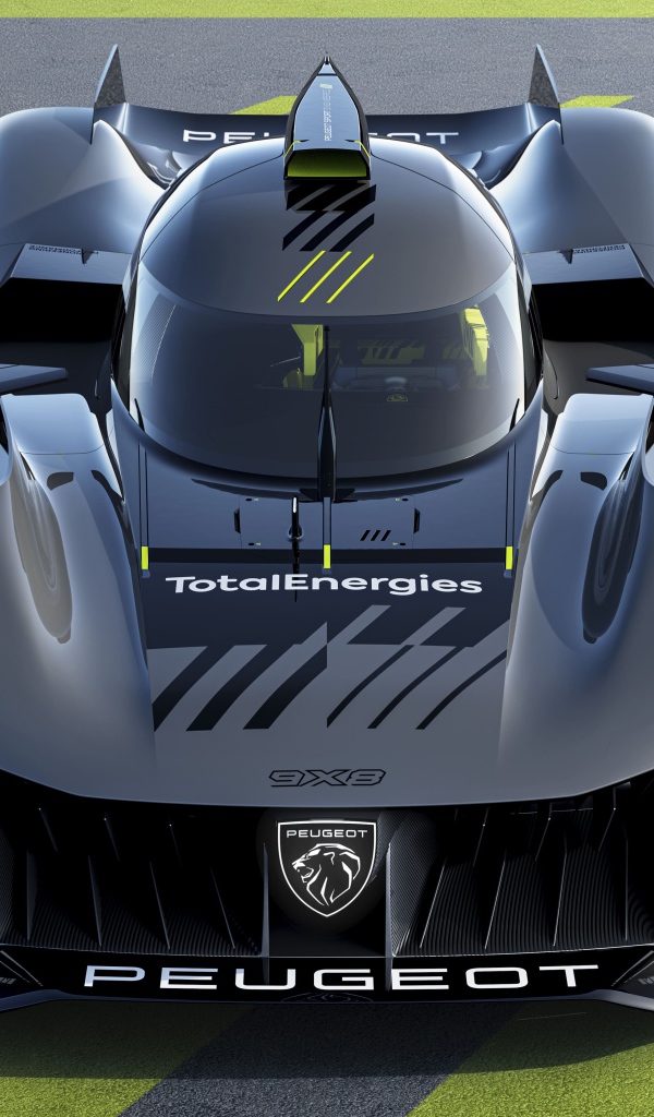 Гоночный автомобиль Peugeot 9X8,  2022 года вид сверху