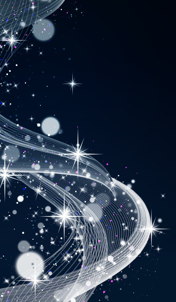 Красивая белая волна со звездами на синем фоне 