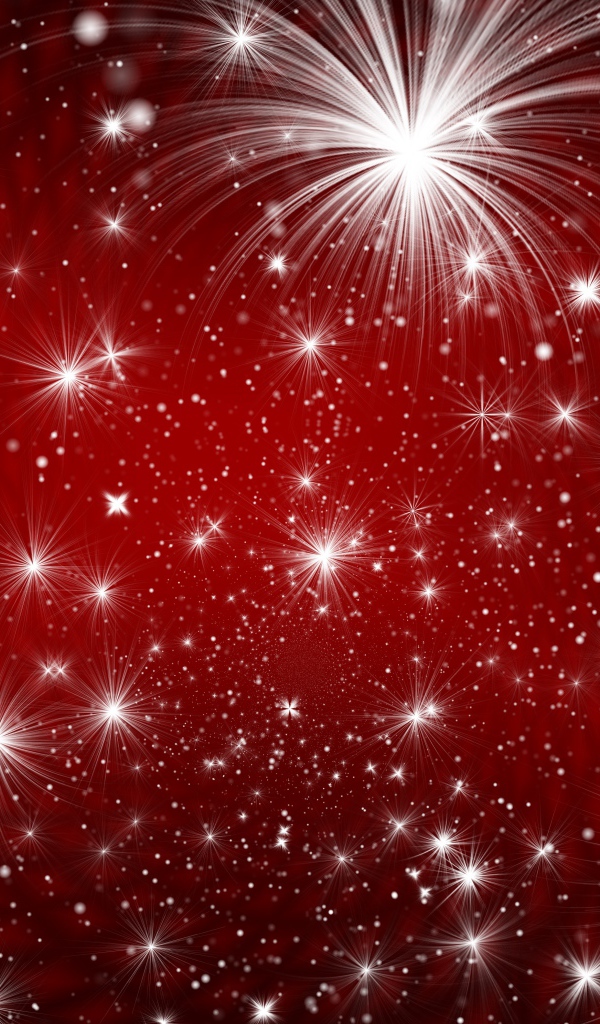 Яркие белые искры на красном фоне 