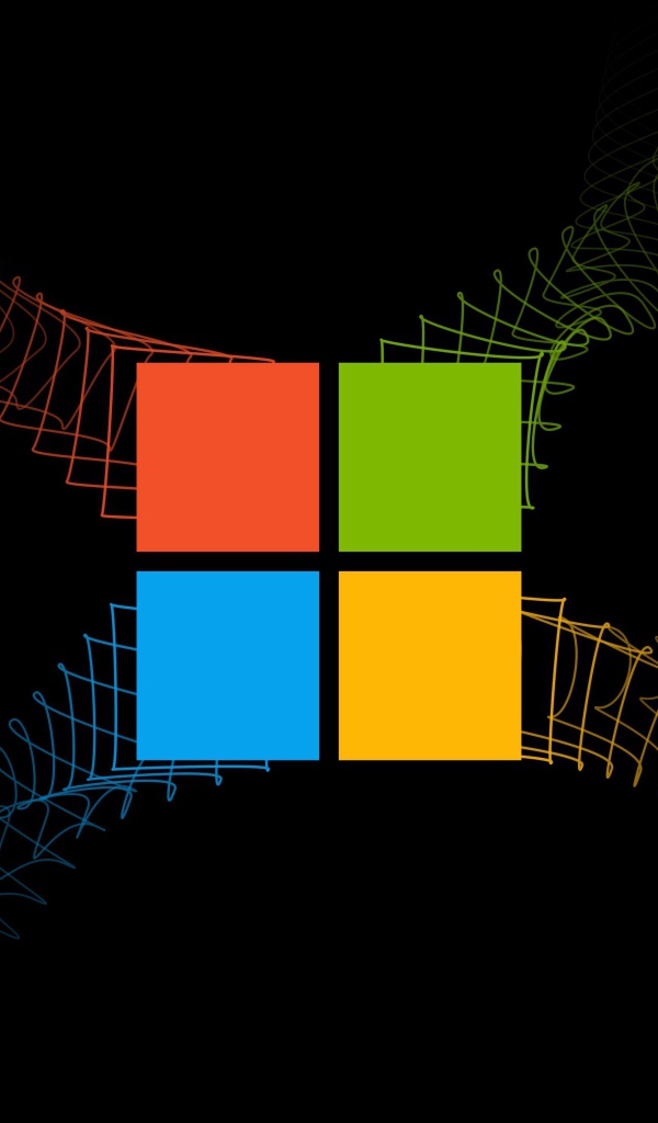 Разноцветный значок Windows на черном фоне